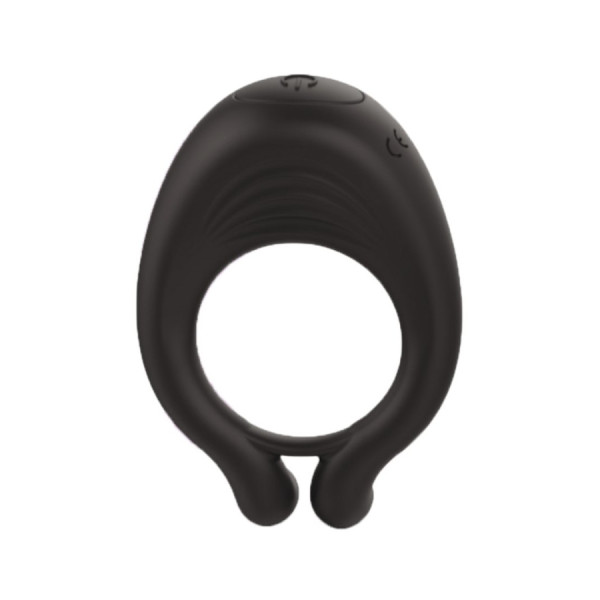 OCTAVE, Cockring Noir dans un silicone médical doux avec 1 mode de vibration 